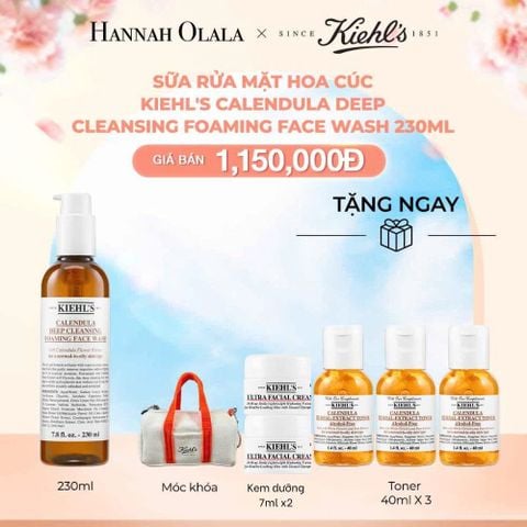  D79_DEAL 40.2: SỮA RỬA MẶT HOA CÚC KIEHL'S CALENDULA DEEP CLEANSING FOAMING FACE WASH 230ML 