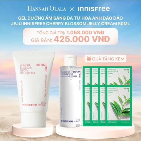  C123_DEAL 22: GEL DƯỠNG ẨM SÁNG DA TỪ HOA ANH ĐÀO ĐẢO JEJU INNISFREE CHERRY BLOSSOM JELLY CREAM 50ML 