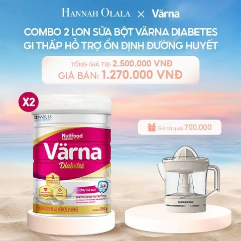  C694_DEAL 9: COMBO 2 LON SỮA BỘT VARNA DIABETES LON 850G - HỖ TRỢ ỔN ĐỊNH ĐƯỜNG HUYẾT 