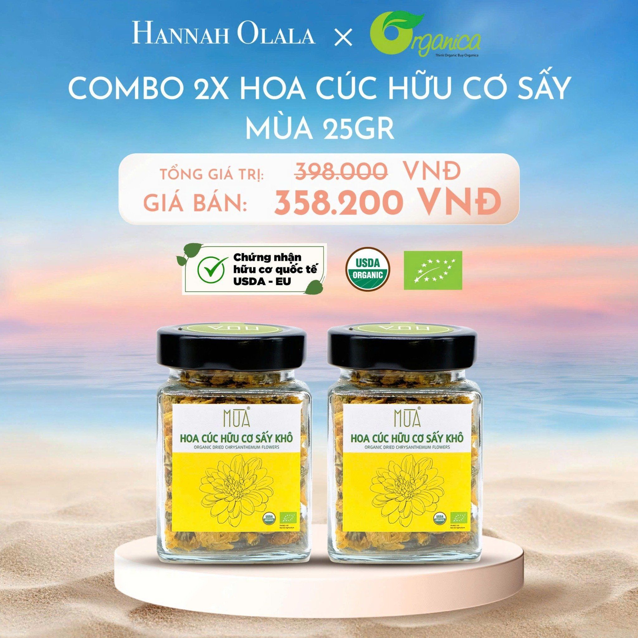  DEAL 1: COMBO 2 HOA CÚC HỮU CƠ SẤY MÙA 25GR 