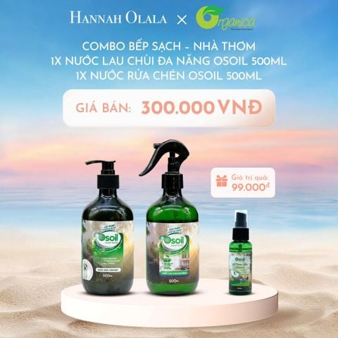  DEAL 7: COMBO BẾP SẠCH – NHÀ THƠM: 1 NƯỚC LAU CHÙI ĐA NĂNG OSOIL 500ML, 1 NƯỚC RỬA CHÉN OSOIL 500ML 