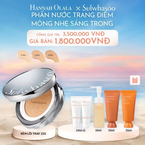  C80_DEAL 8: PHẤN NƯỚC TRANG ĐIỂM MỎNG NHẸ SÁNG TRONG (KÈM LÕI THAY THẾ) SULWHASOO PERFECTING CUSHION AIRY 15GX2 