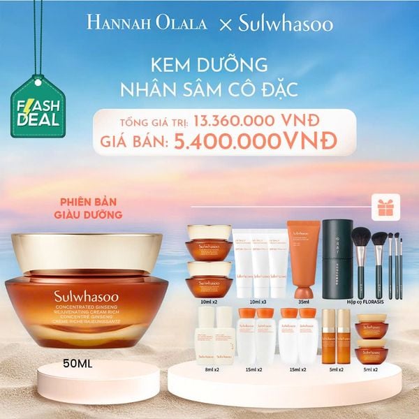  C268_DEAL 4: [FLASH DEAL] [PHIÊN BẢN GIÀU DƯỠNG] KEM DƯỠNG NHÂN SÂM CÔ ĐẶC CONCENTRATED GINSENG REJUVENATING CREAM RICH 50ML 