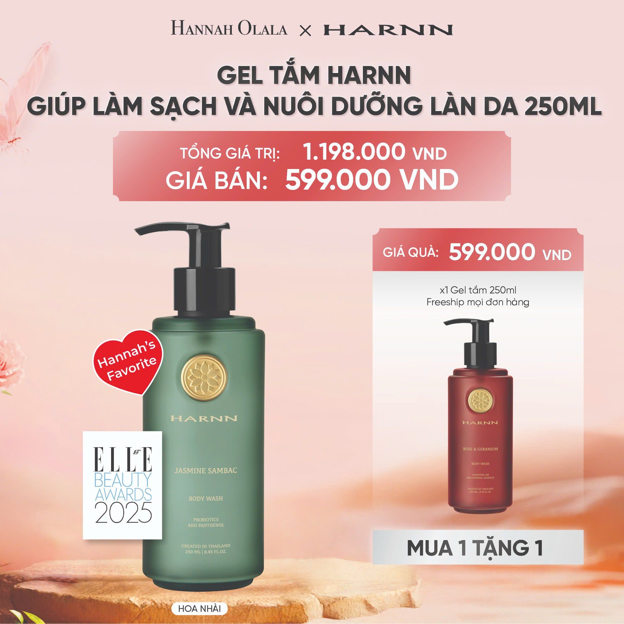  DEAL 19: [MUA 1 TẶNG 1] GEL TẮM HARNN GIÚP LÀM SẠCH VÀ NUÔI DƯỠNG LÀN DA 250ML - BODY WASH 