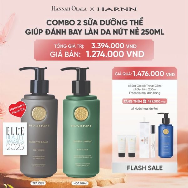  [FLASH DEAL 2] COMBO 2 BODY LOTION - SỮA DƯỠNG THỂ HARNN GIÚP ĐÁNH BAY LÀN DA NỨT NẺ 250ML 