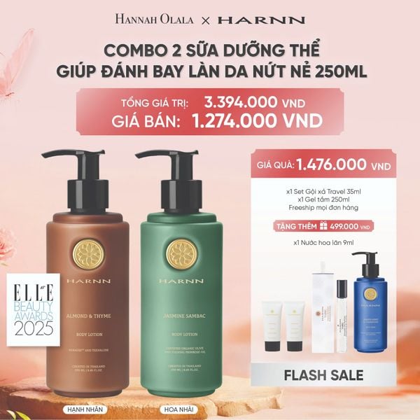  [FLASH DEAL 2] COMBO 2 BODY LOTION - SỮA DƯỠNG THỂ HARNN GIÚP ĐÁNH BAY LÀN DA NỨT NẺ 250ML 