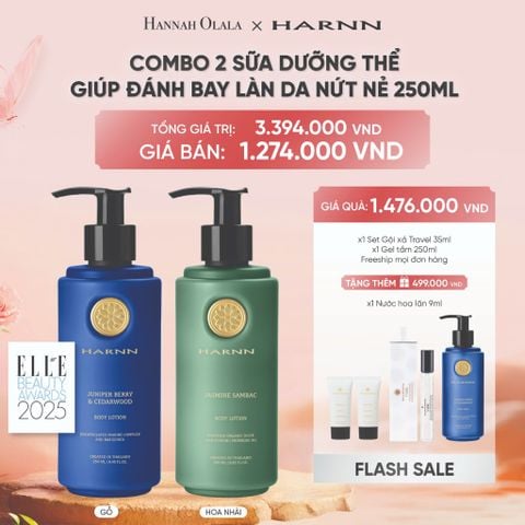  [FLASH DEAL 2] COMBO 2 BODY LOTION - SỮA DƯỠNG THỂ HARNN GIÚP ĐÁNH BAY LÀN DA NỨT NẺ 250ML 