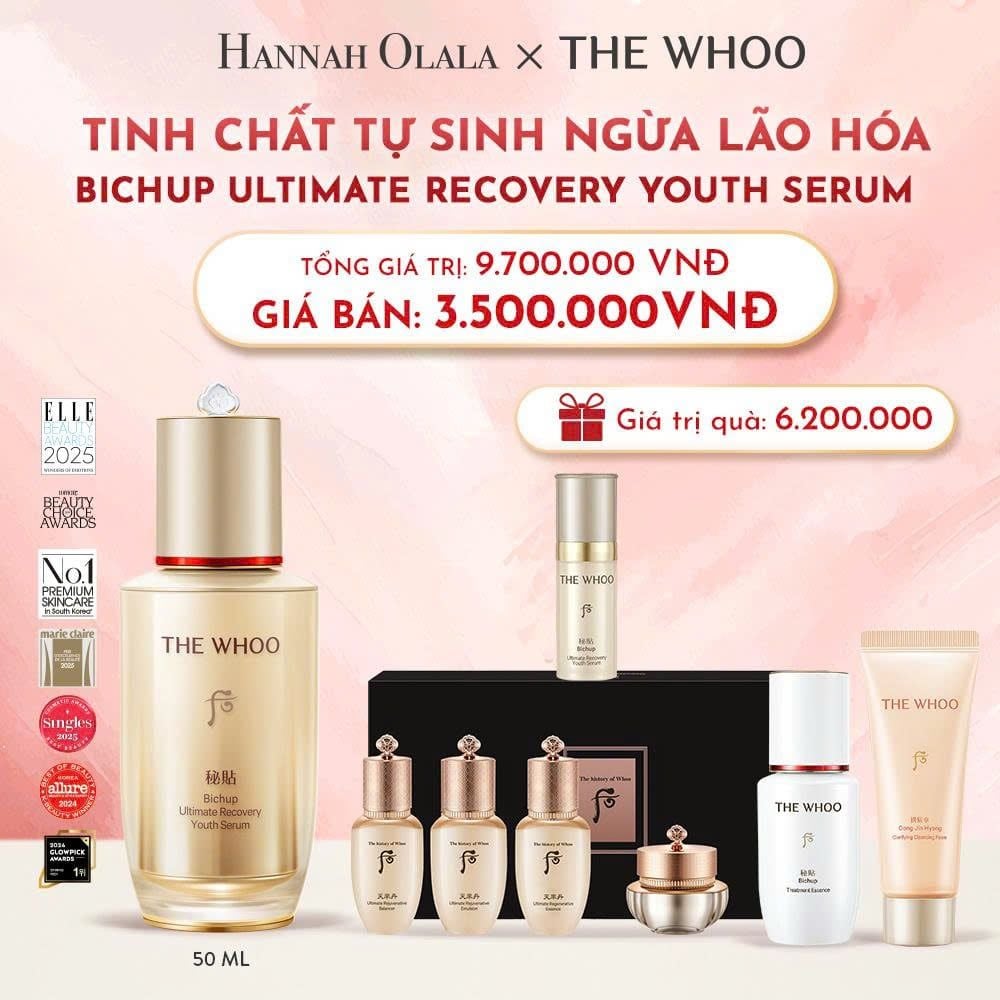  D52_DEAL01-BK2: TINH CHẤT TỰ SINH NGỪA LÃO HÓA THẾ HỆ THỨ 4 THE WHOO BICHUP ULTIMATE RECOVERY YOUTH SERUM 50ML 