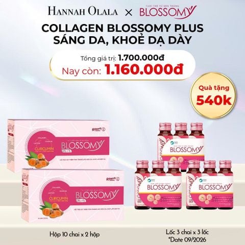  D6_DEAL 15: MUA 2 HỘP 10 THỰC PHẨM BẢO VỆ SỨC KHỎE BLOSSOMY PLUS - 1.000 MG COLLAGEN THỦY PHÂN TẶNG 3 LỐC 3 THỰC PHẨM BẢO VỆ SỨC KHỎE BLOSSOMY - 50 MG COLLAGEN THỦY PHÂN (HỘP 10 CHAI X 2 HỘP & LỐC 3 CHAI X 3 LỐC) 