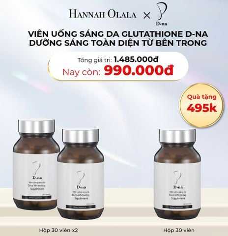  D31_DEAL 6B : MUA 2 TẶNG 1 HỘP VIÊN UỐNG TRẮNG DA GLUTATHIONE D-NA (HỘP 30V x 3 HỘP) 
