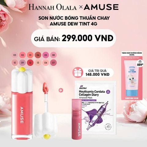  E971: DEAL 2: SON NƯỚC BÓNG THUẦN CHAY AMUSE DEW TINT 4G 