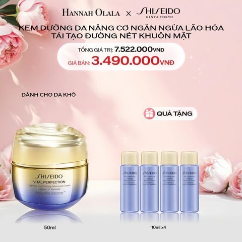  E1254: DEAL 5: KEM DƯỠNG DA SHISEIDO VITAL PERFECTION UPLIFTING AND FIRMING ADVANCED CREAM 50ML 
