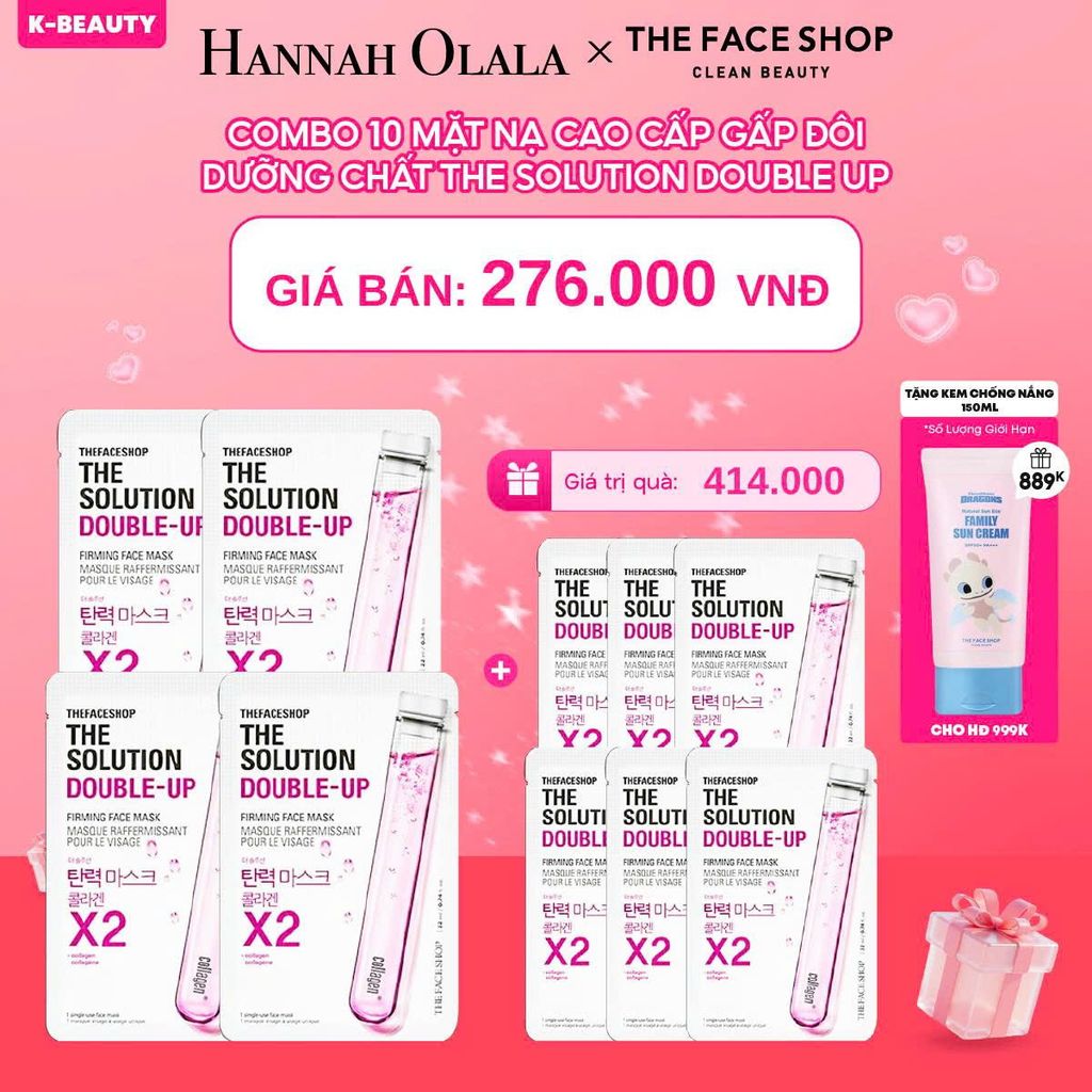 DEAL 4: COMBO 10 MẶT NẠ CAO CẤP GẤP ĐÔI DƯỠNG CHẤT THE SOLUTION DOUBLE UP 