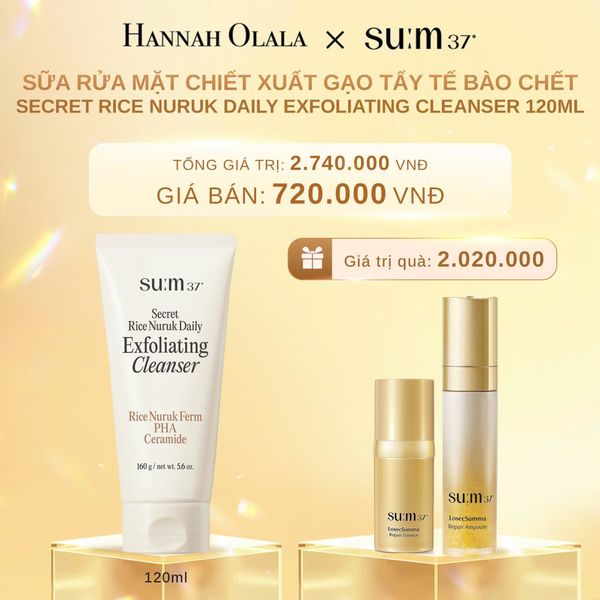  C644_DEAL 38: SỮA RỬA MẶT CHIẾT XUẤT GẠO TẨY TẾ BÀO CHẾT SU:M37 SECRET RICE NURUK DAILY EXFOLIATING CLEANSER 120ML 
