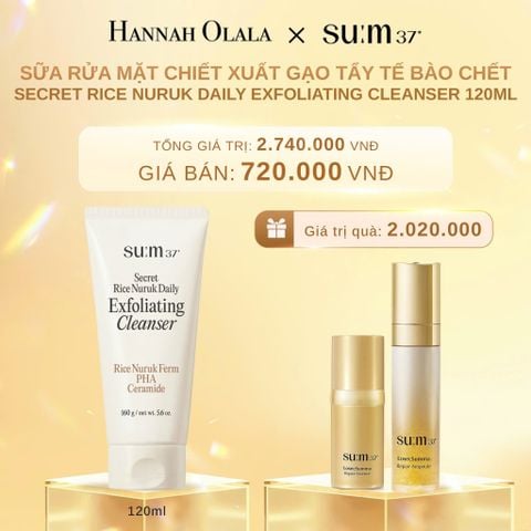  C644_DEAL 38: SỮA RỬA MẶT CHIẾT XUẤT GẠO TẨY TẾ BÀO CHẾT SU:M37 SECRET RICE NURUK DAILY EXFOLIATING CLEANSER 120ML 