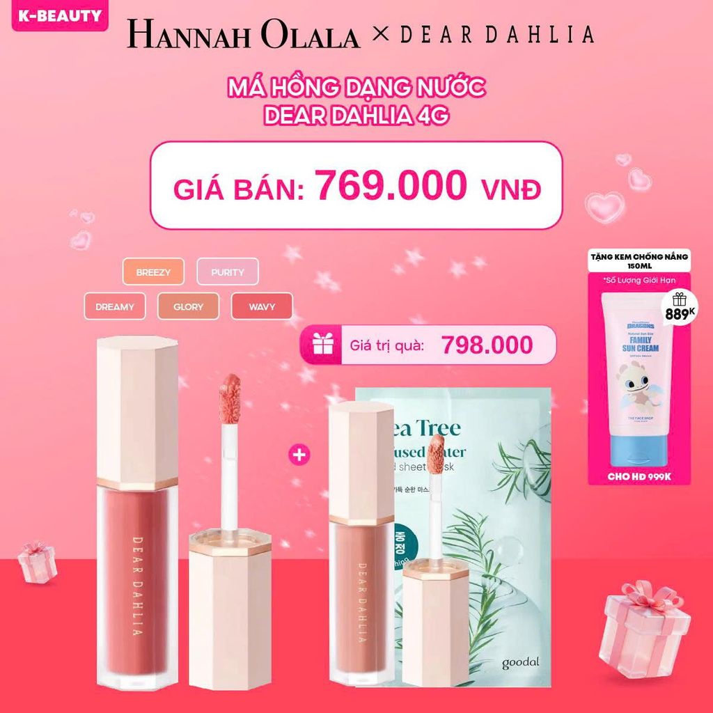  DEAL 1: MÁ HỒNG DẠNG NƯỚC DEAR DAHLIA 4G 