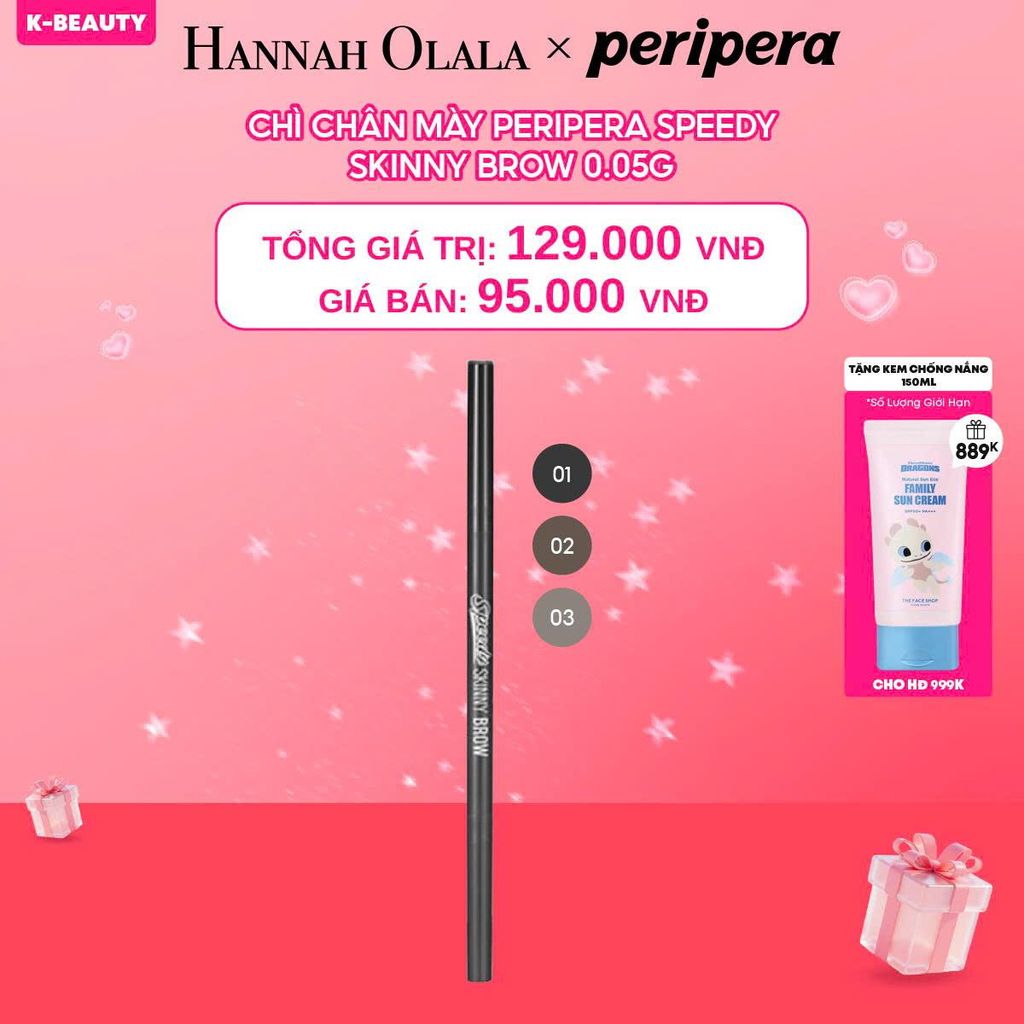  DEAL 2: CHÌ CHÂN MÀY PERIPERA SPEEDY SKINNY BROW 0.05G 