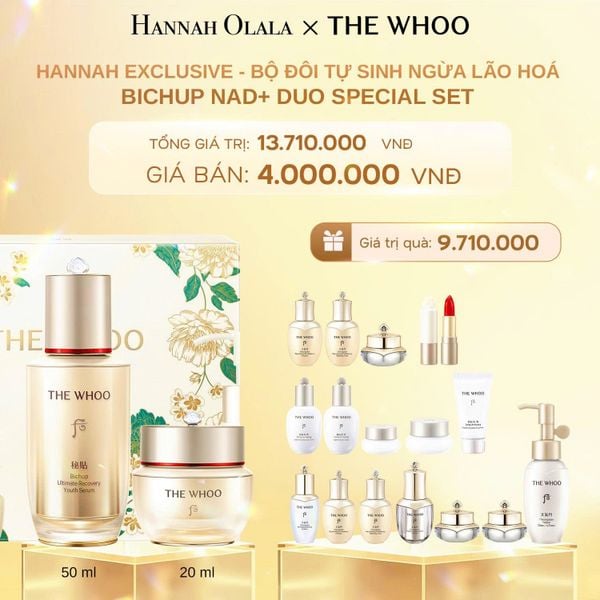  DEAL 3: HANNAH EXCLUSIVE - BỘ ĐÔI TỰ SINH NGỪA LÃO HOÁ THE WHOO BICHUP NAD+ DUO SPECIAL SET 