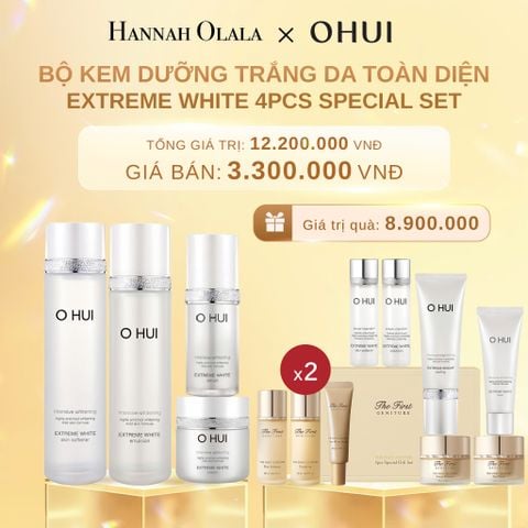  C623_DEAL 44: BỘ KEM DƯỠNG TRẮNG DA TOÀN DIỆN OHUI EXTREME WHITE 4PCS SPECIAL SET 
