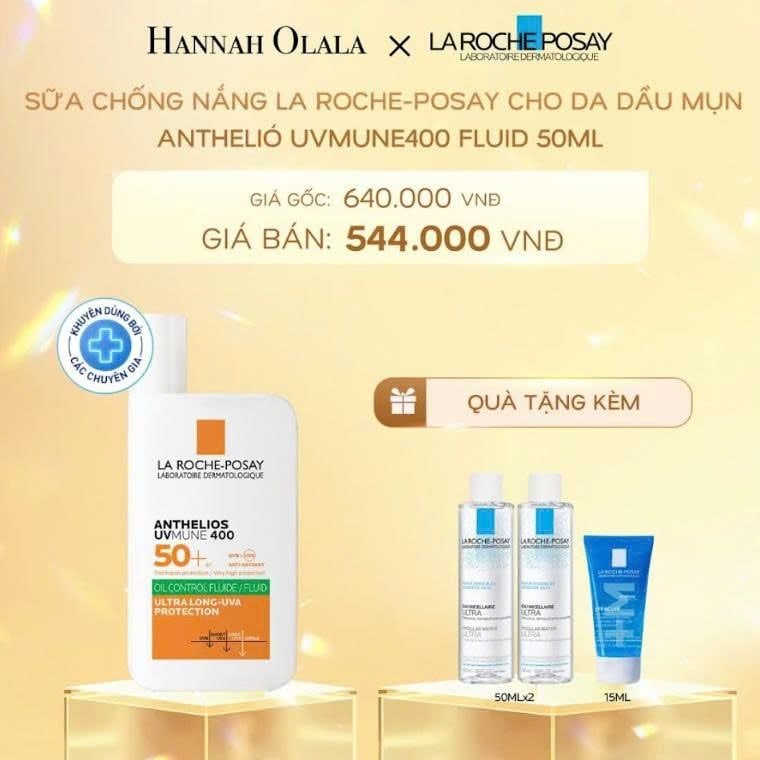  C8_DEAL 2: SỮA CHỐNG NẮNG CHO DA DẦU MỤN ANTHELIOS UVMUNE400 OIL CONTROL FLUID 50ML 