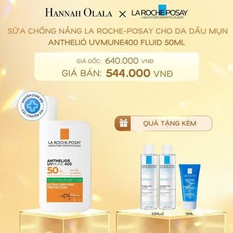  C8_DEAL 2: SỮA CHỐNG NẮNG CHO DA DẦU MỤN ANTHELIOS UVMUNE400 OIL CONTROL FLUID 50ML 