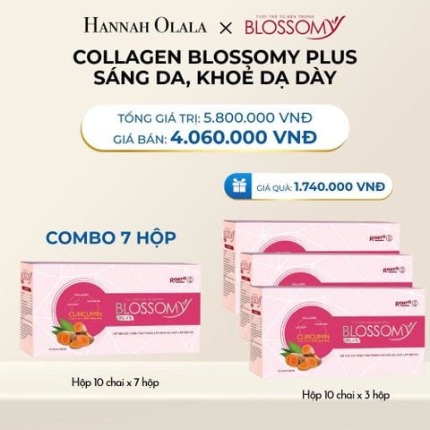  DEAL 5: MUA 7 HỘP 10 TẶNG 3 HỘP 10 THỰC PHẨM BẢO VỆ SỨC KHỎE BLOSSOMY PLUS (MÀU HỒNG) (HỘP 10 CHAI X 10 HỘP) 