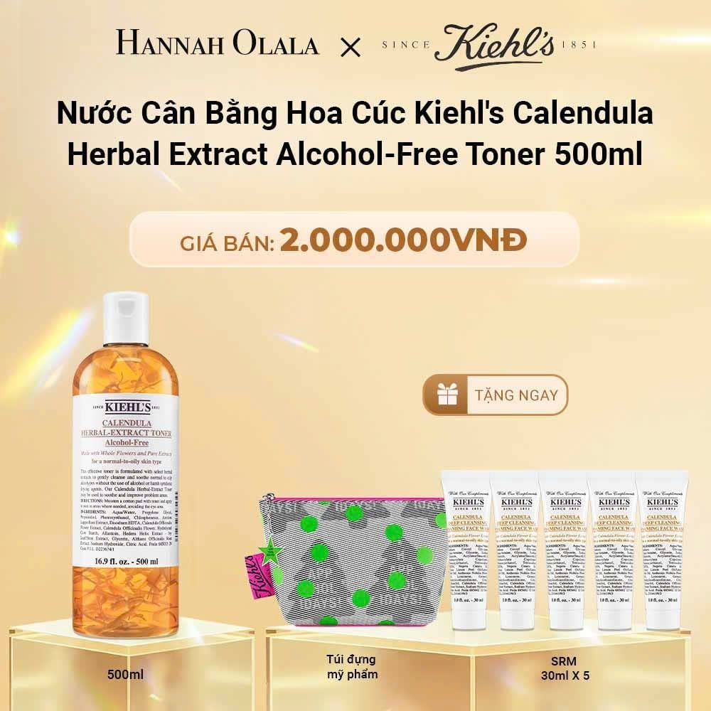 DEAL 6: NƯỚC CÂN BẰNG HOA CÚC KIEHL'S CALENDULA HERBAL EXTRACT ALCOHOL-FREE TONER 500ML 