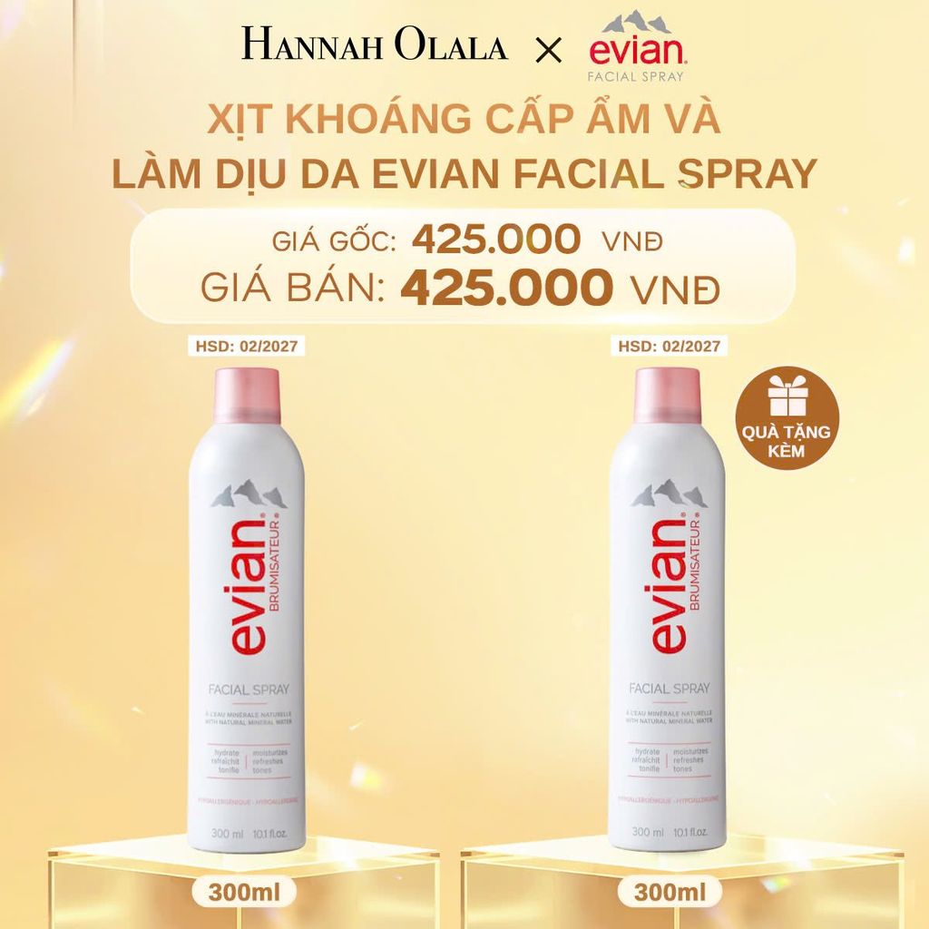  DEAL 4: CHAI XỊT KHOÁNG CẤP ẨM, LÀM DỊU DA EVIAN FACIAL SPRAY 300ML 