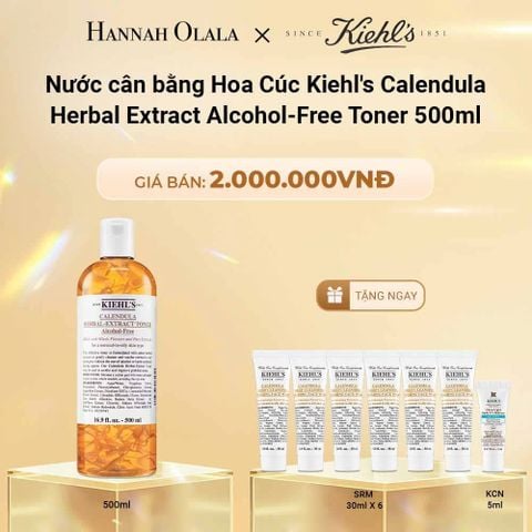  C65_DEAL 6: NƯỚC CÂN BẰNG HOA CÚC KIEHL'S CALENDULA HERBAL EXTRACT ALCOHOL-FREE TONER 500ML 