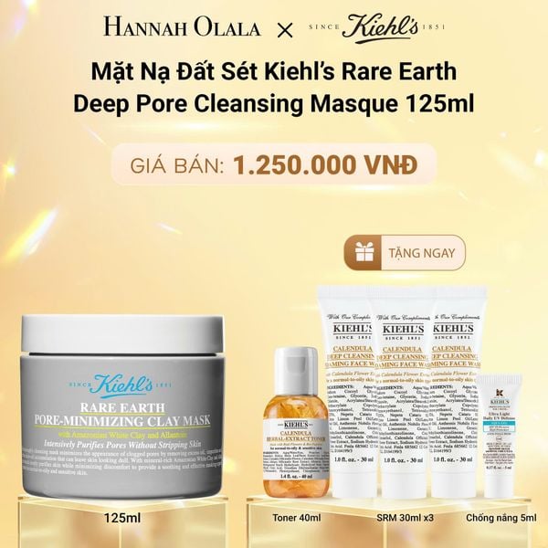  C90_DEAL 4_RE: MẶT NẠ ĐẤT SÉT GIẢM DẦU & THU NHỎ LỖ CHÂN LÔNG KIEHL'S RARE EARTH DEEP PORE CLEANSING MASQUE 125ML (MỚI) 