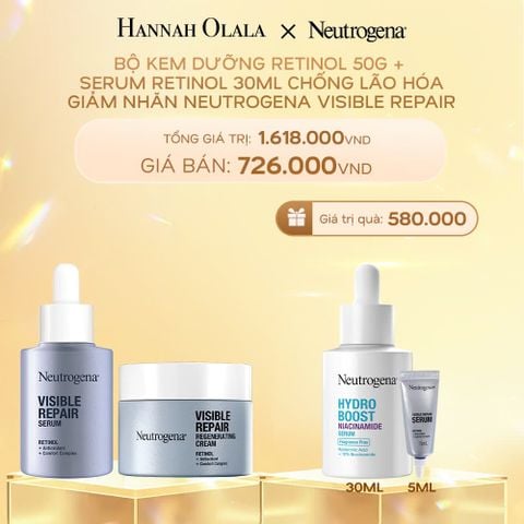  DEAL 7_RE: COMBO KEM DƯỠNG RETINOL 50G + SERUM RETINOL 30ML NGĂN NGỪA LÃO HÓA GIẢM NHĂN NEUTROGENA VISIBLE REPAIR 