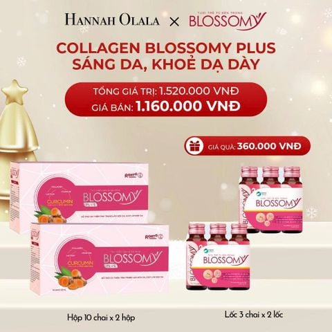  A1211_DEAL 1: MUA 2 HỘP 10 THỰC PHẨM BẢO VỆ SỨC KHỎE BLOSSOMY PLUS - 1.000 MG COLLAGEN THỦY PHÂN TẶNG 2 LỐC 3 THỰC PHẨM BẢO VỆ SỨC KHỎE BLOSSOMY - 50 MG COLLAGEN THỦY PHÂN (HỘP 10 CHAI X 2 HỘP & LỐC 3 CHAI X 2 LỐC) 