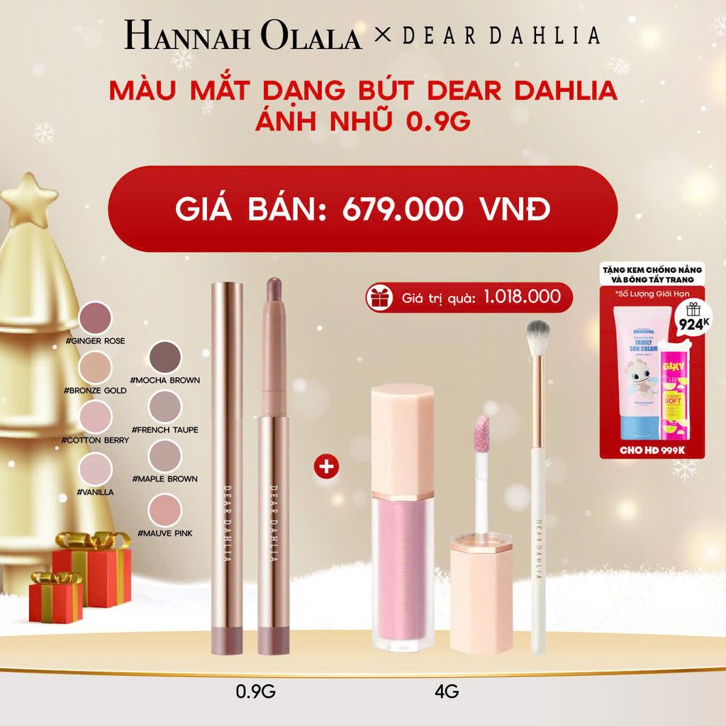  DEAL 3: MÀU MẮT DẠNG BÚT DEAR DAHLIA ÁNH NHŨ 0.9G 