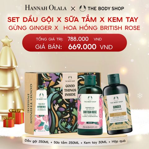  DEAL 15: SET QUÀ TOÀN DIỆN - DẦU GỘI GINGER 250ML & SỮA TẮM 250ML & KEM TAY 30ML 