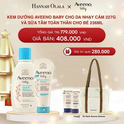  A1528_DEAL 11: BỘ SỮA TẮM VÀ KEM DƯỠNG CHO DA NHẠY CẢM AVEENO BABY 