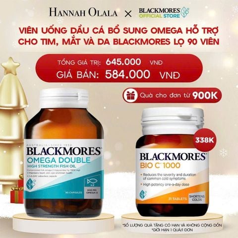  A1450_DEAL 1: VIÊN UỐNG DẦU CÁ BỔ SUNG OMEGA HỖ TRỢ CHO TIM, MẮT VÀ DA BLACKMORES DOUBLE OMEGA HIGH STRENGTH LỌ 90 VIÊN 