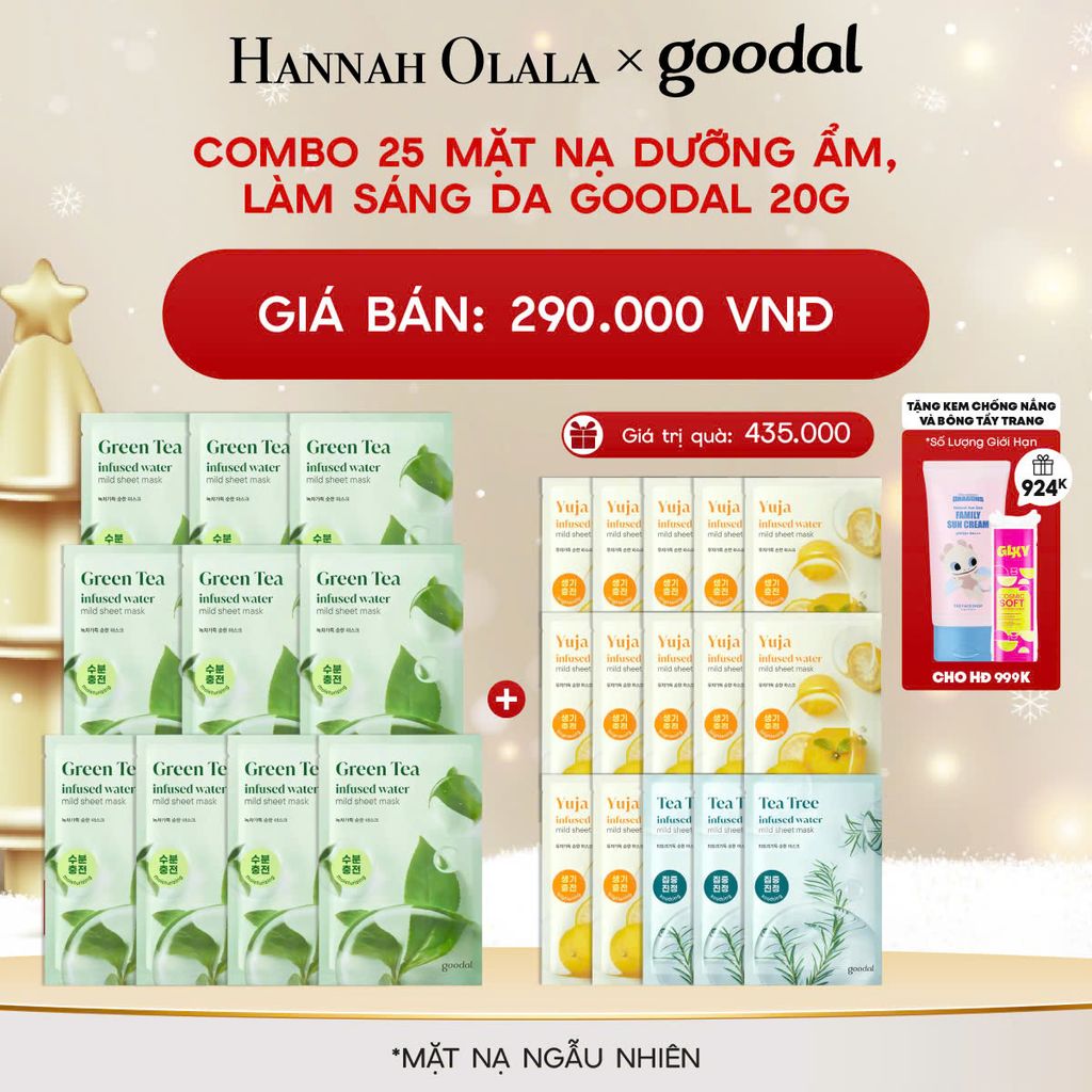  A861_DEAL 1: COMBO 25 MẶT NẠ DƯỠNG ẨM, LÀM SÁNG DA GOODAL 20G 