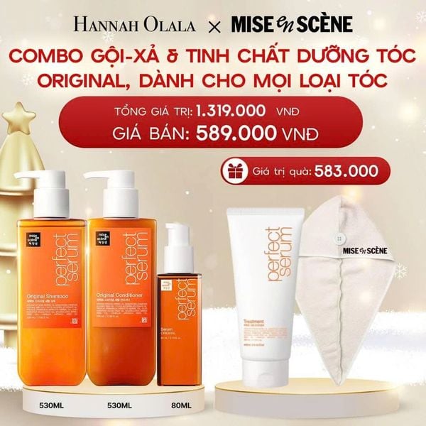  DEAL 2: FLASH DEAL - COMBO GỘI XẢ 530ML VÀ TINH CHẤT 80ML MISE EN SCENE PERFECT SERUM ORIGINAL DƯỠNG TÓC MỀM MƯỢT, HỖ TRỢ PHỤC HỒI TÓC HƯ TỔN 