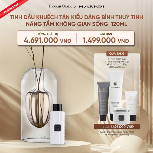  DEAL 25: [FLASH DEAL] TINH DẦU KHUẾCH TÁN HARNN KIỂU DÁNG BÌNH THUỶ TINH 120ML - NÂNG TẦM KHÔNG GIAN SỐNG 
