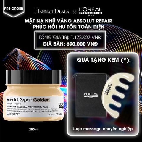  DEAL 7_BK:[PRE ORDER] [GIAO HÀNG TỪ NGÀY 6/1] MẶT NẠ NHŨ VÀNG PHỤC HỒI HƯ TỔN TOÀN DIỆN L'ORÉAL PROFESSIONNEL ABSOLUT REPAIR 250ML 