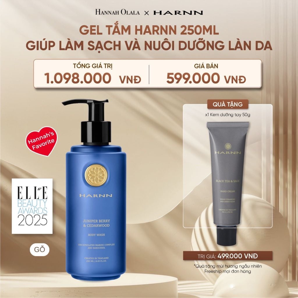  DEAL 29: GEL TẮM HARNN 250ML GIÚP LÀM SẠCH VÀ NUÔI DƯỠNG LÀN DA 
