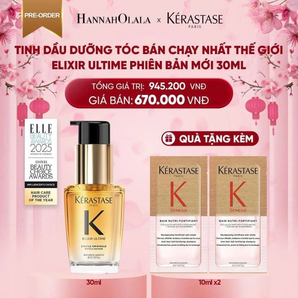  A977_DEAL 5: [PRE-ORDER] TINH DẦU DƯỠNG TÓC BÁN CHẠY NHẤT THẾ GIỚI ELIXIR ULTIME PHIÊN BẢN MỚI 30ML - GIAO HÀNG TỪ NGÀY 15/1 