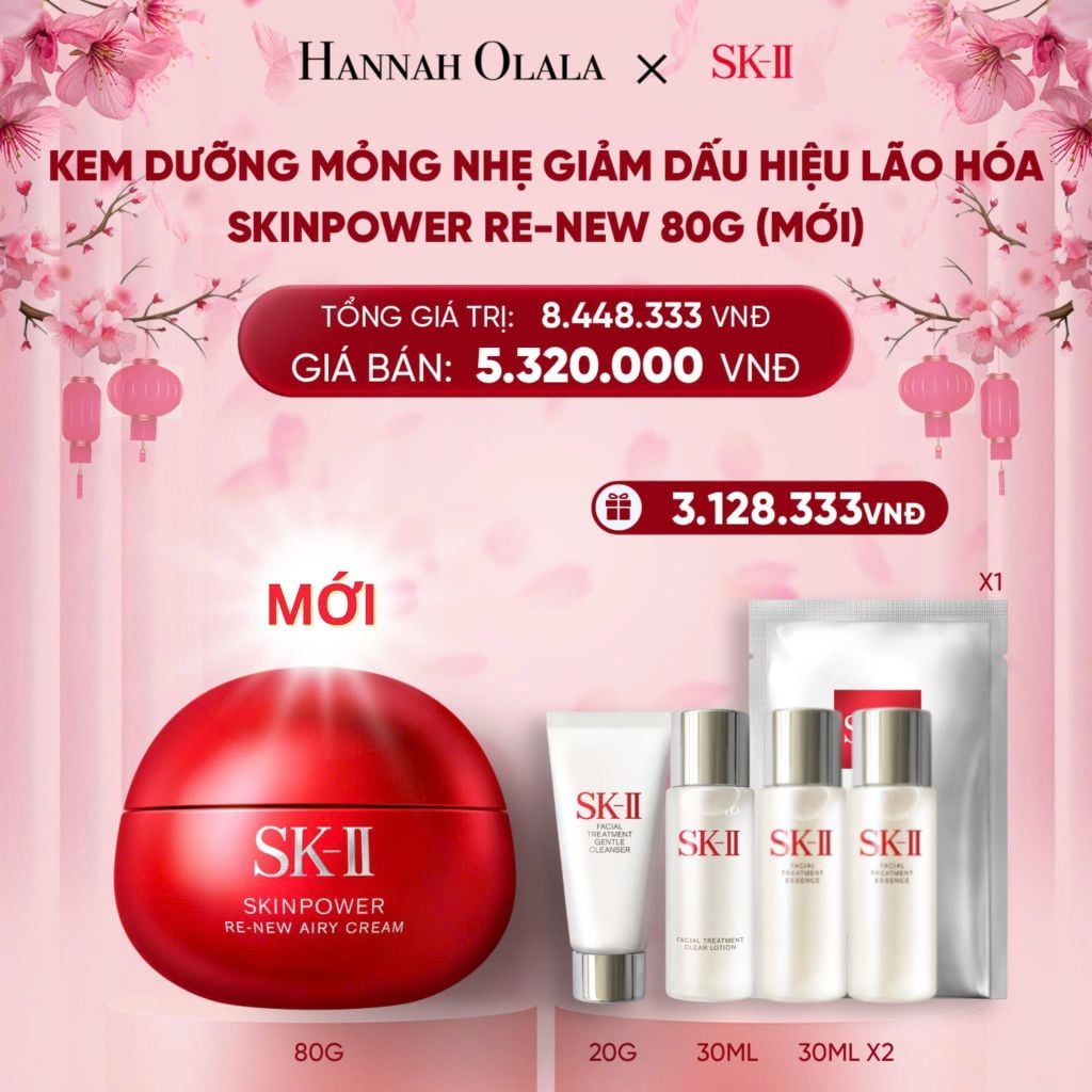  DEAL 16: KEM DƯỠNG MỎNG NHẸ GIẢM DẤU HIỆU LÃO HÓA SKINPOWER RE-NEW 80G 