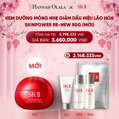  DEAL 15: KEM DƯỠNG MỎNG NHẸ GIẢM DẤU HIỆU LÃO HÓA SKINPOWER RE-NEW 50G 