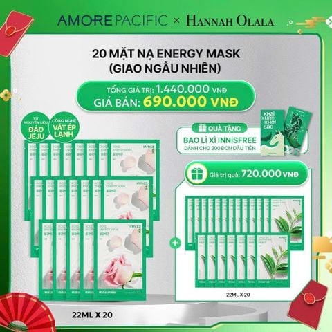 D91_DEAL 10: 20 MẶT NẠ ENERGY MASK (GIAO NGẪU NHIÊN) 