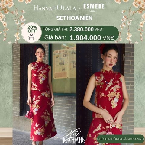  DEAL 9: SET ĐỒ MẶC TẾT 02 MÓN HOA NIÊN 