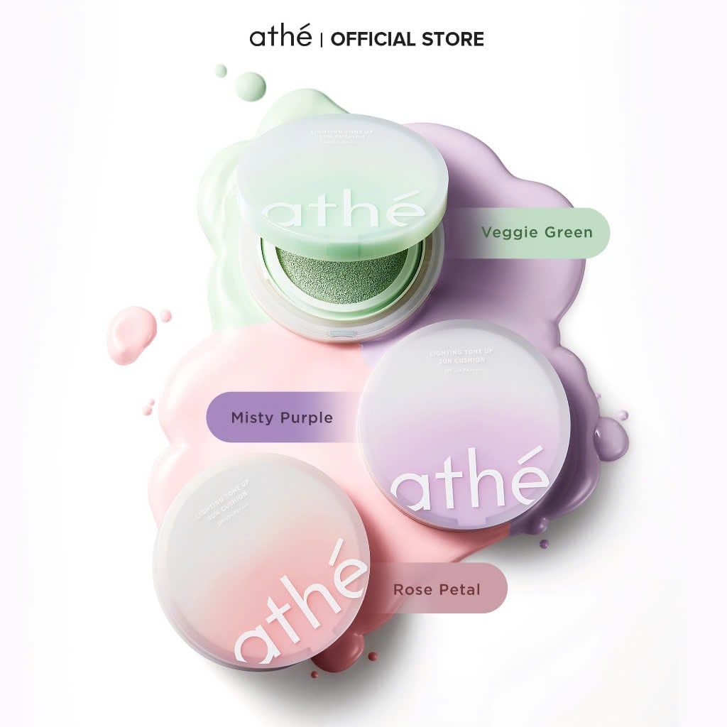  D981_DEAL 4: COMBO PHẤN NƯỚC CHỐNG NẮNG ATHÉ LIGHTING TONE UP SUN CUSHION SÁNG DA NÂNG TONE TỰ NHIÊN 12G + SON DƯỠNG CĂNG BÓNG ATHÉ LIP GLOWY BALM 3.4G (MÀU 02 FLIRT) 