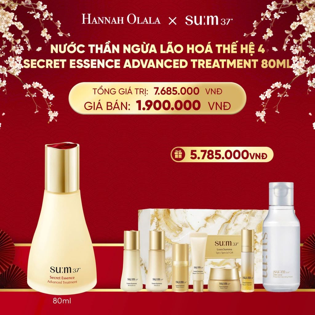  DEAL 26: NƯỚC THẦN NGỪA LÃO HOÁ THẾ HỆ 4 SU:M37º SECRET ESSENCE ADVANCED TREATMENT 80ML 