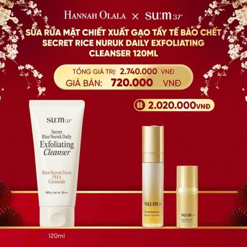  DEAL 38: SỮA RỬA MẶT CHIẾT XUẤT GẠO TẨY TẾ BÀO CHẾT SU:M37 SECRET RICE NURUK DAILY EXFOLIATING CLEANSER 160G 