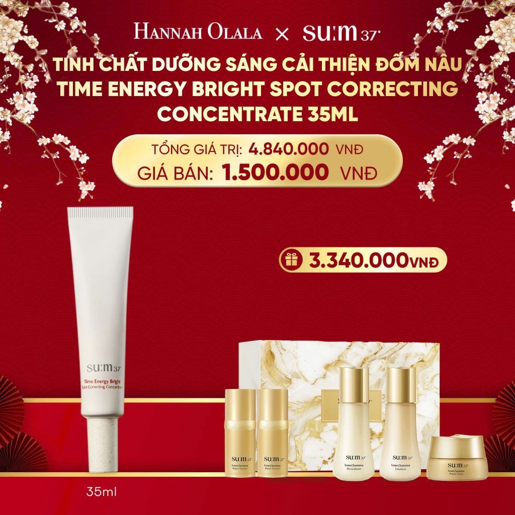  DEAL 31: TINH CHẤT DƯỠNG SÁNG CẢI THIỆN ĐỐM NÂU SU:M37 TIME ENERGY BRIGHT SPOT CORRECTING CONCENTRATE 35ML 